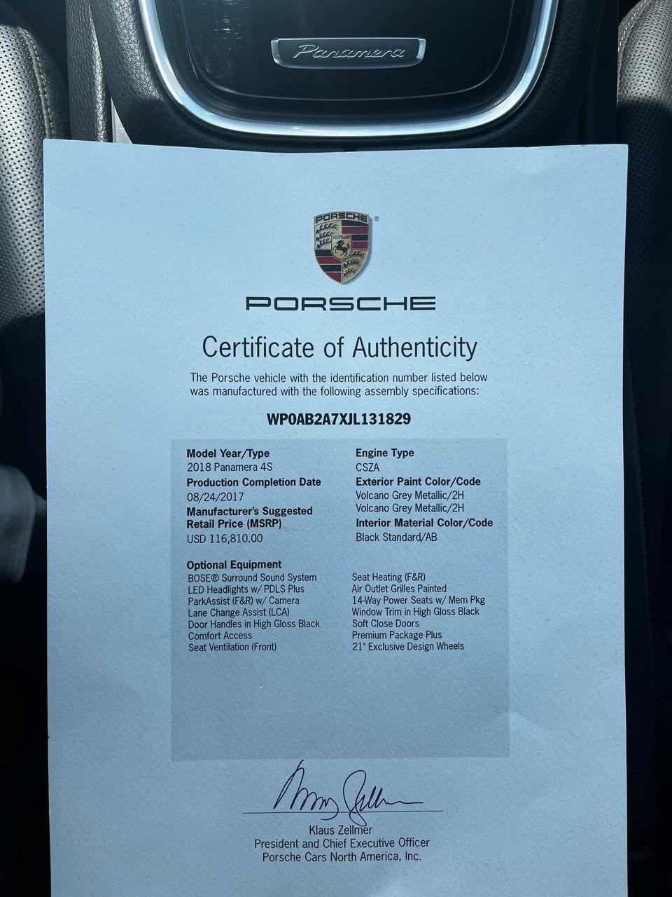 Used 2018 Porsche Panamera 4S For Sale (Sold) | Autobyzack Inc